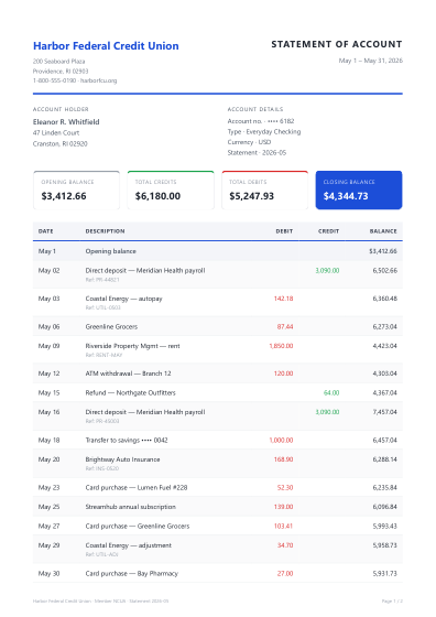 Account statement