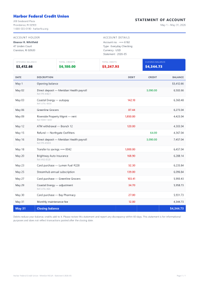 Account statement (compact)