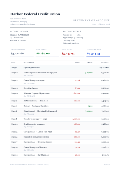 Account statement (elegant)