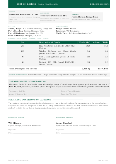 Bill of lading (modern)