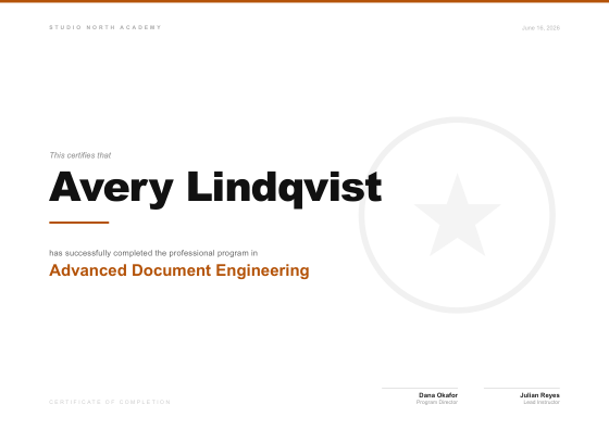Certificate (minimal)