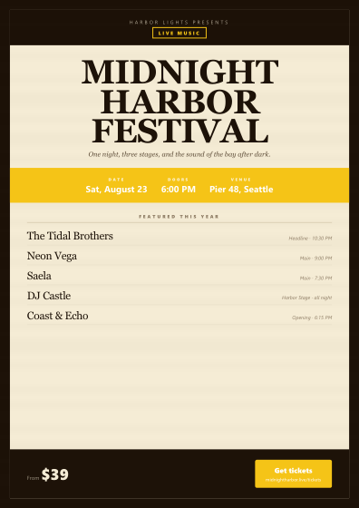 Event poster (retro)
