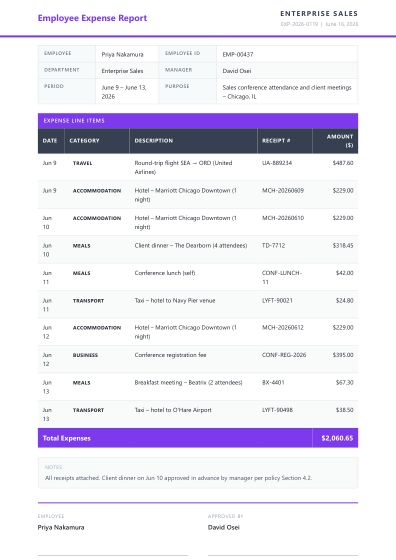 Expense report (corporate)