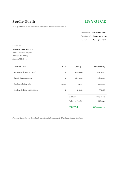 Invoice (classic)