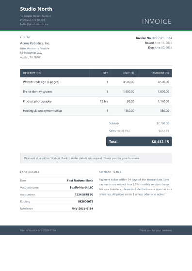Invoice (slate)