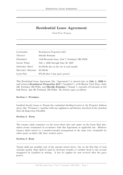 Lease agreement (classic)
