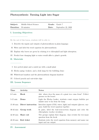 Lesson plan (classic)