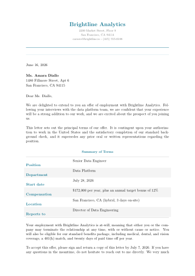Offer letter (classic)