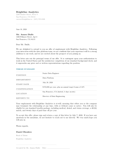 Offer letter (minimal)