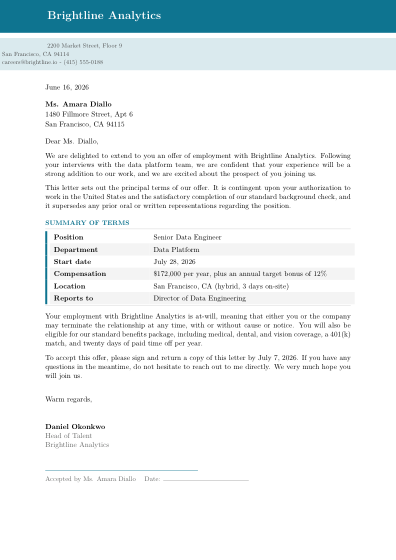 Offer letter (modern)