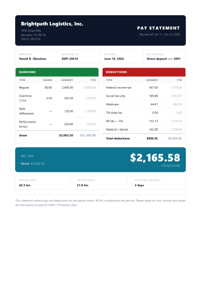 Payslip (bold)