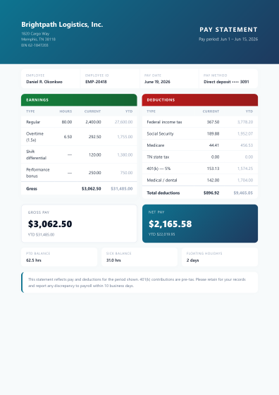 Payslip (gradient)