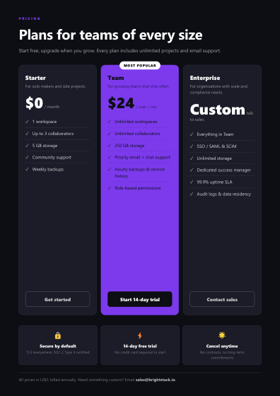 Price list (bold)