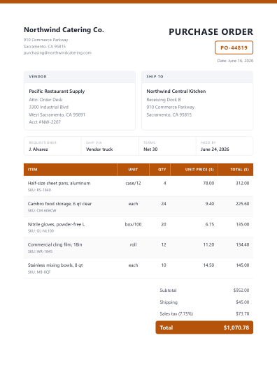 Purchase order