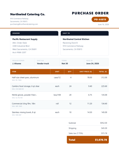 Purchase order (modern)