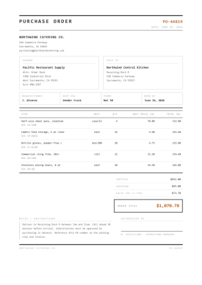 Purchase order (mono)