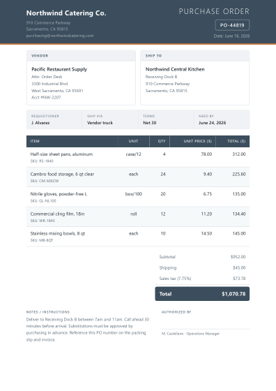 Purchase order (slate)