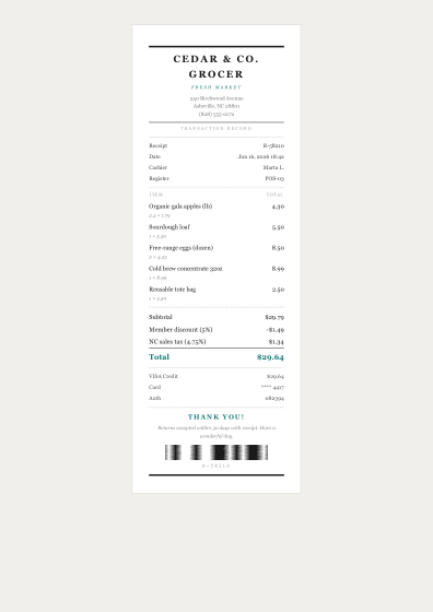 Receipt (editorial)