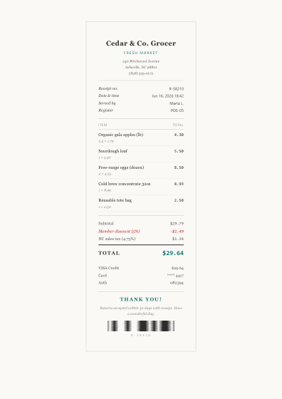 Receipt (elegant)