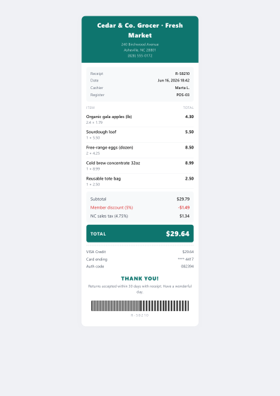 Receipt (modern)