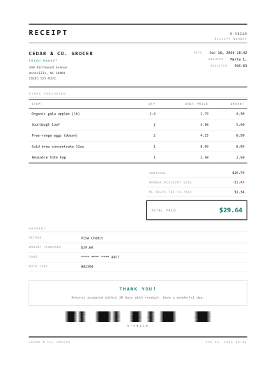 Receipt (mono)