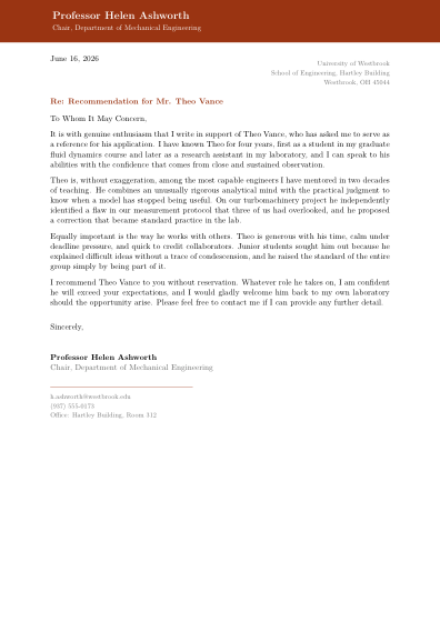Reference letter (modern)