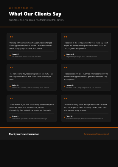 Testimonial sheet (dark)