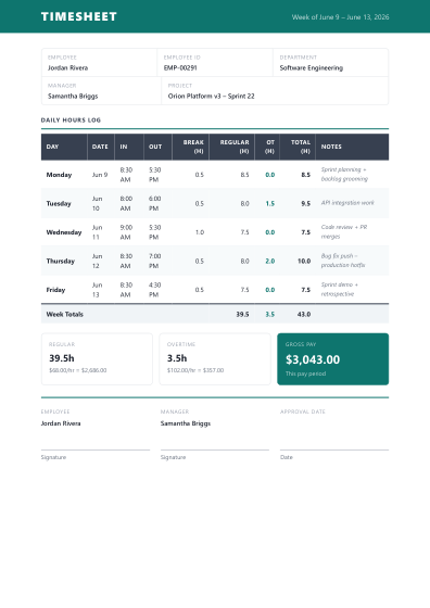 Timesheet (corporate)